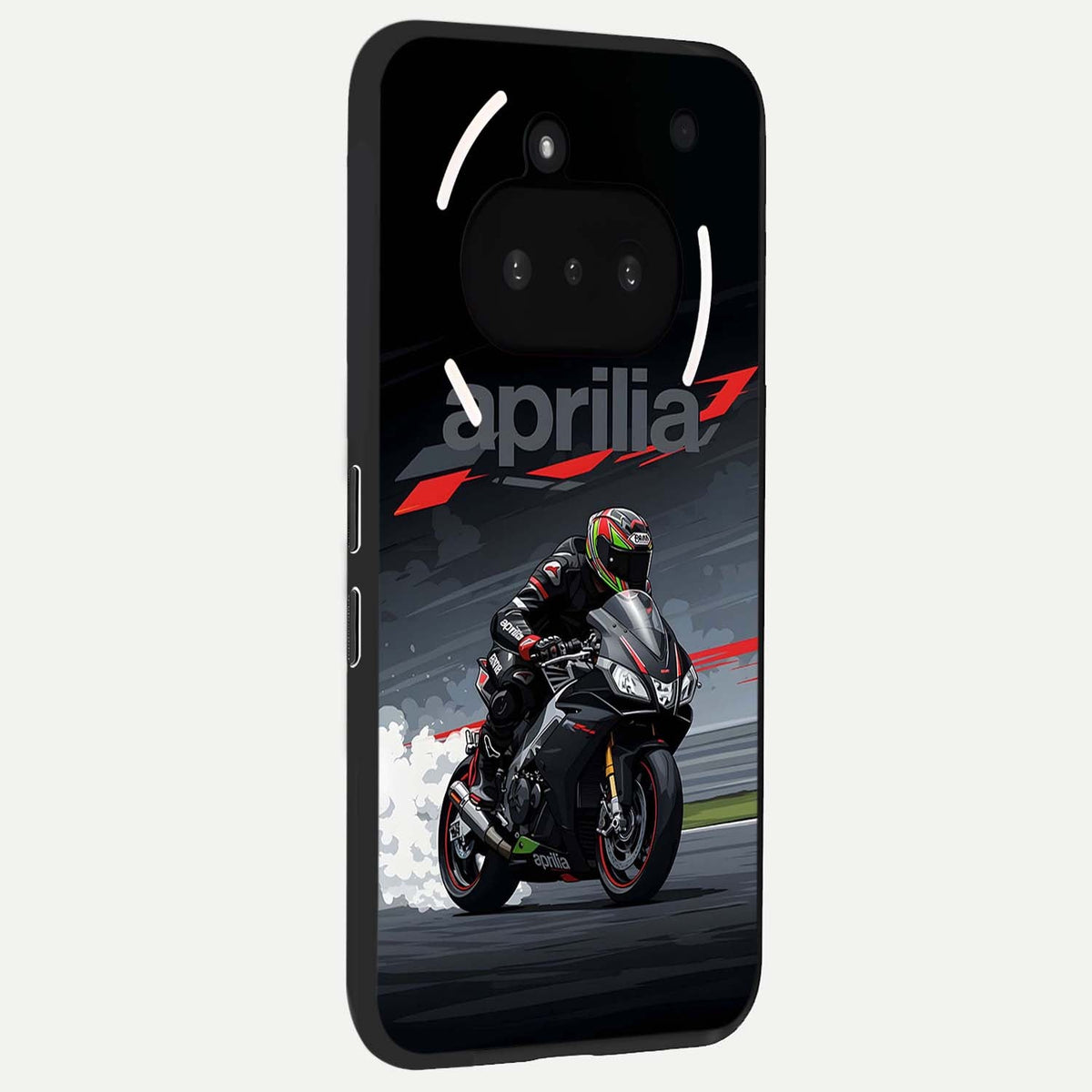  Dark Aprilla phone case For Nothing Phone 3A showing premium glass back cover with detailed artwork