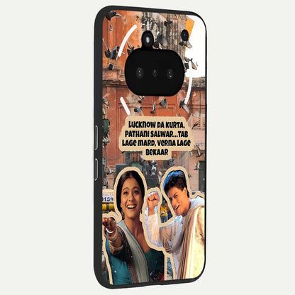  Desi Retro Vibes phone case For Nothing Phone 3A showing premium glass back cover with detailed artwork