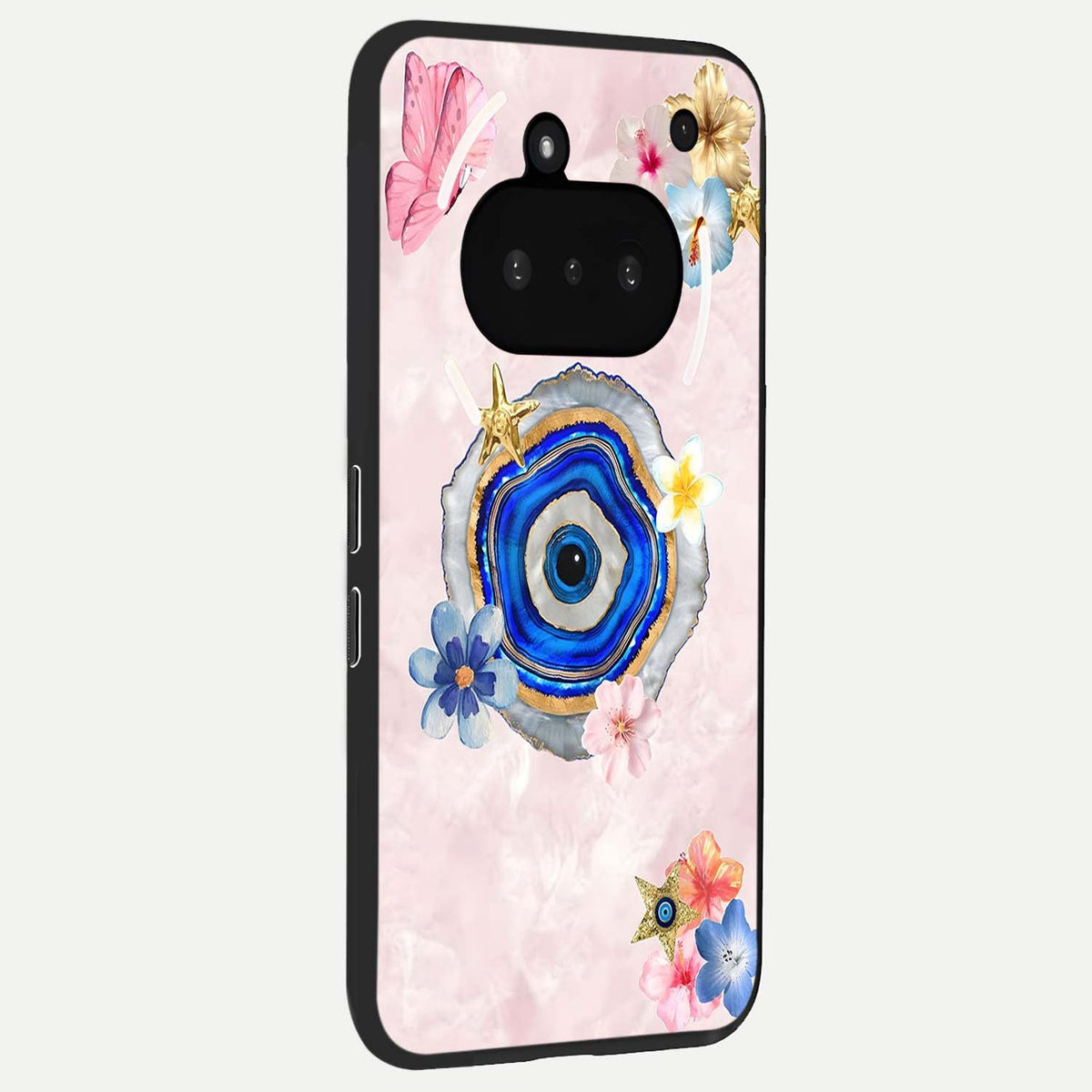  Divine Aura Bloom phone case For Nothing Phone 3A showing premium glass back cover with detailed artwork