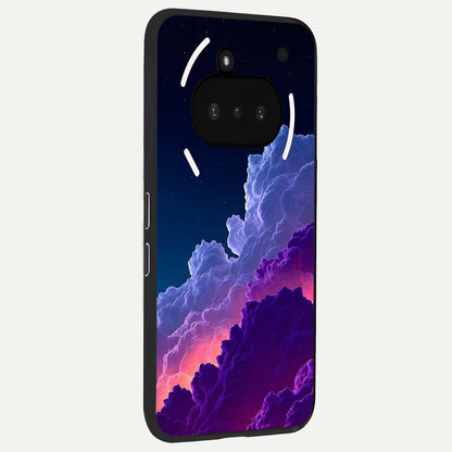  Dreamy Cloud Skies phone case For Nothing Phone 3A showing premium glass back cover with detailed artwork