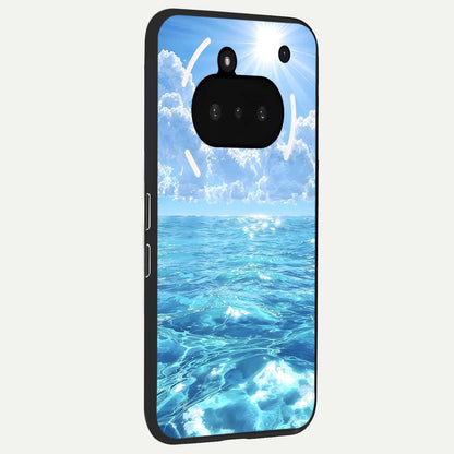 Endless Ocean Horizon phone case For Nothing Phone 3A showing premium glass back cover with detailed artwork