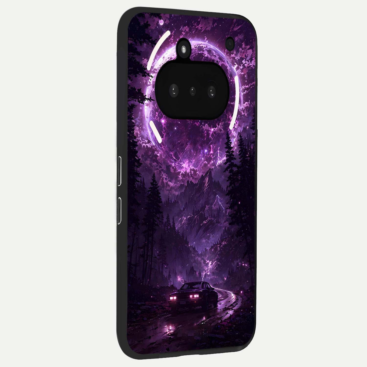  Eternal Cosmic Drive phone case For Nothing Phone 3A showing premium glass back cover with detailed artwork