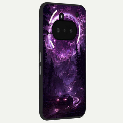  Eternal Cosmic Drive phone case For Nothing Phone 3A showing premium glass back cover with detailed artwork