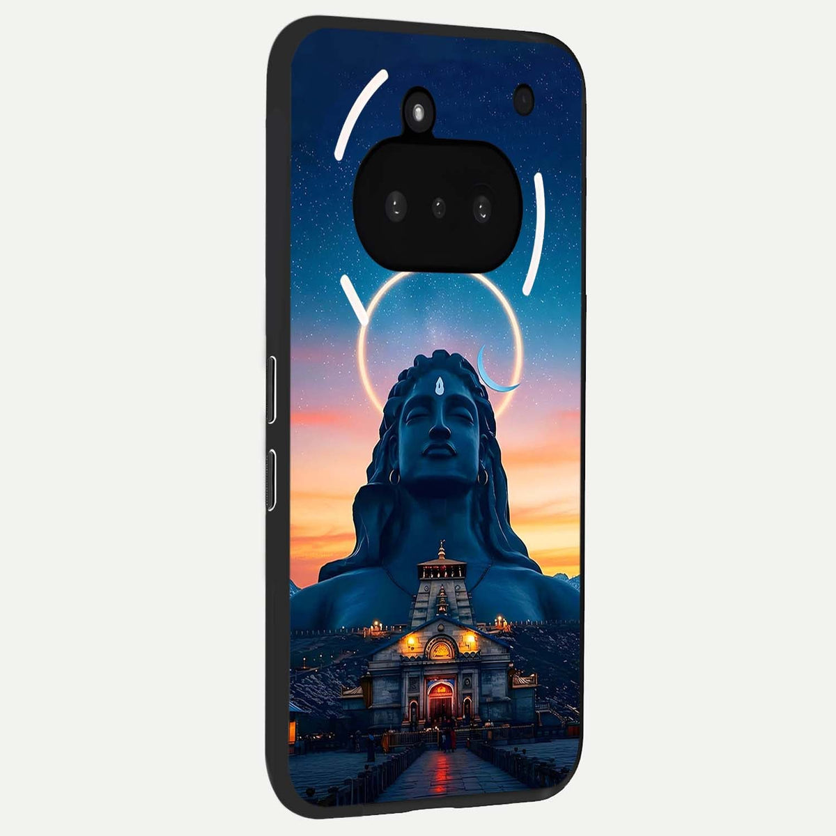  Eternal Shiva Aura phone case For Nothing Phone 3A showing premium glass back cover with detailed artwork