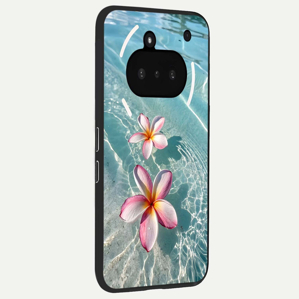  Floating Bloom Bliss phone case For Nothing Phone 3A showing premium glass back cover with detailed artwork