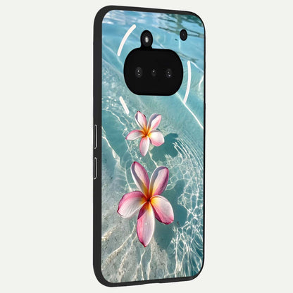  Floating Bloom Bliss phone case For Nothing Phone 3A showing premium glass back cover with detailed artwork