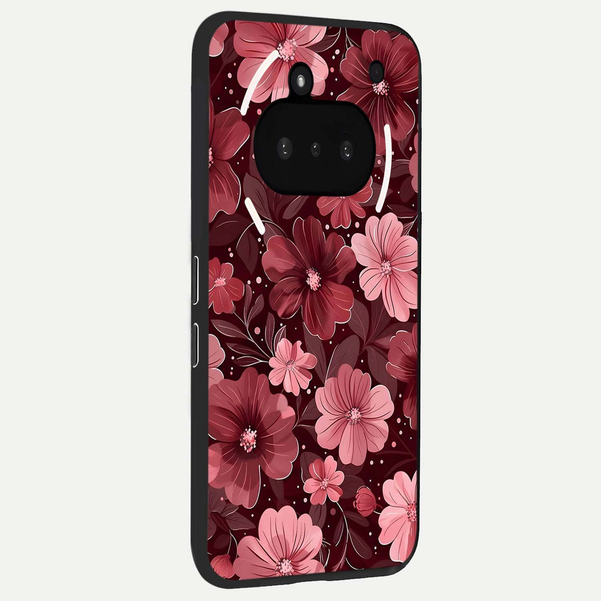  Flower Blush Bloom phone case For Nothing Phone 3A showing premium glass back cover with detailed artwork