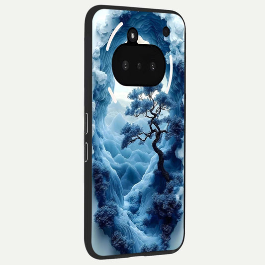  Frozen Serenity Gate phone case For Nothing Phone 3A showing premium glass back cover with detailed artwork