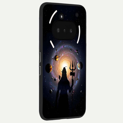  Galactic Shiva Vision phone case For Nothing Phone 3A showing premium glass back cover with detailed artwork
