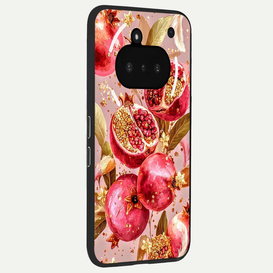 Golden Bloom Glow phone case For Nothing Phone 3A showing premium glass back cover with detailed artwork