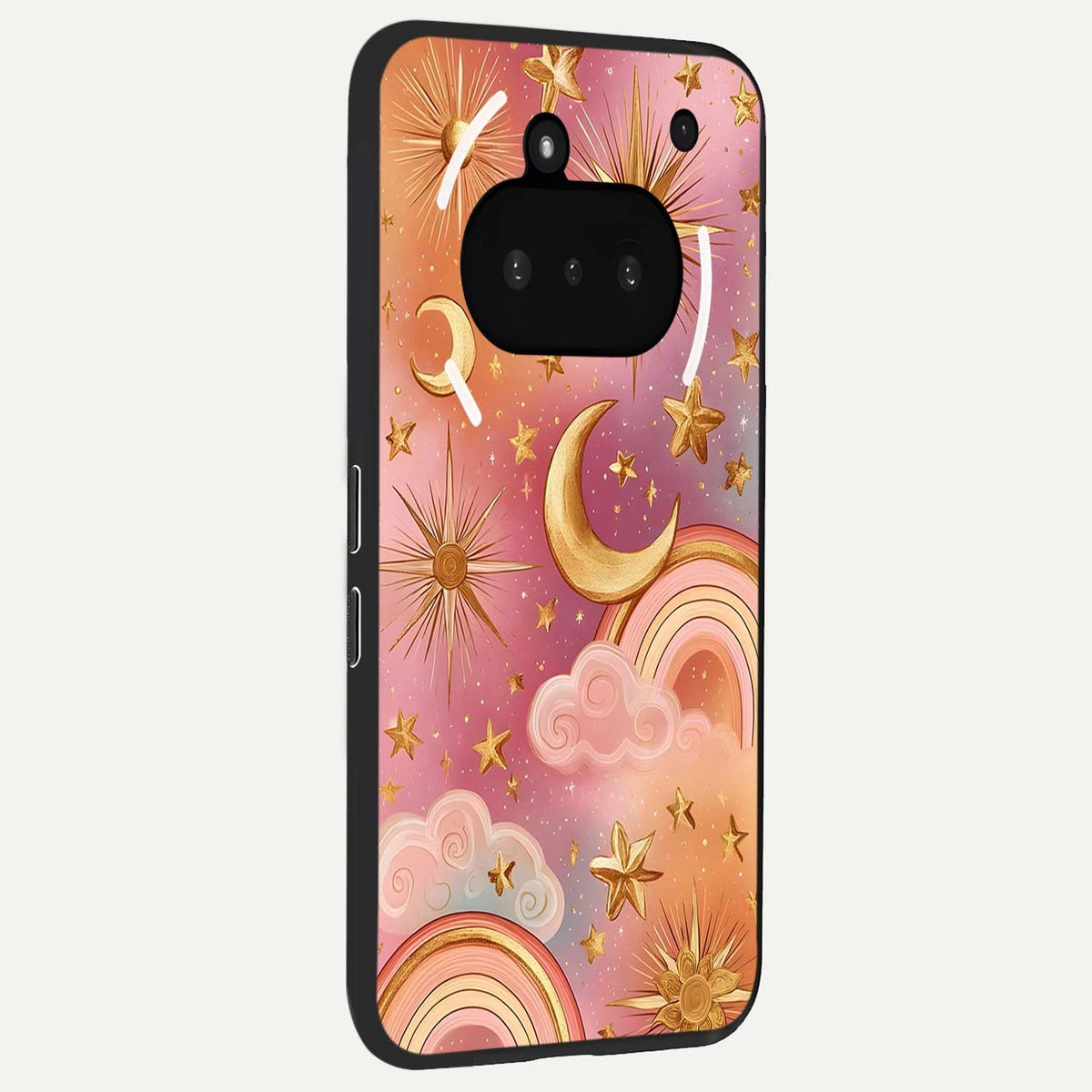  Golden Celestial Dreams phone case For Nothing Phone 3A showing premium glass back cover with detailed artwork