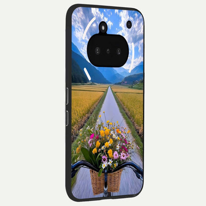  Golden Field Journey phone case For Nothing Phone 3A showing premium glass back cover with detailed artwork