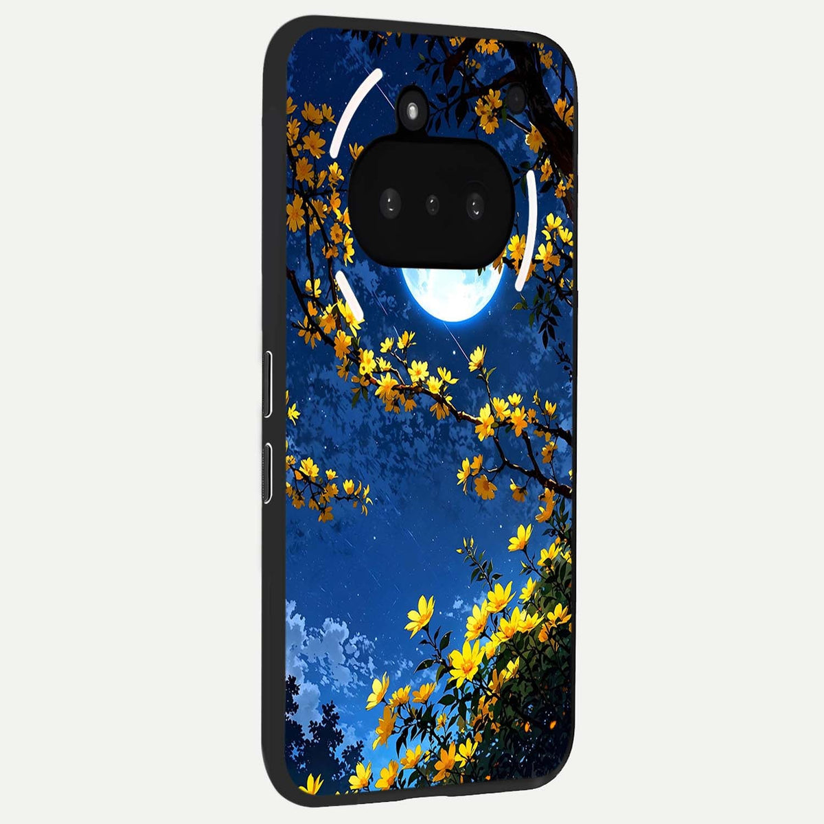  Golden Night Glow phone case For Nothing Phone 3A showing premium glass back cover with detailed artwork