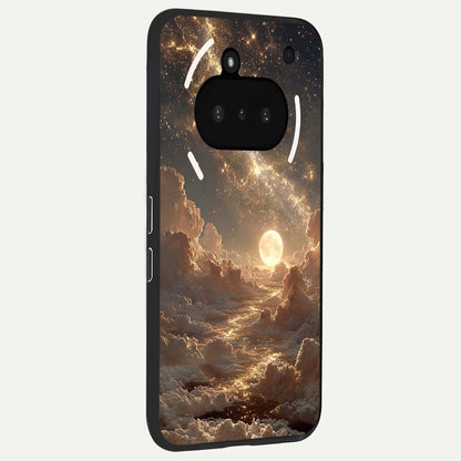  Golden Sky Dream phone case For Nothing Phone 3A showing premium glass back cover with detailed artwork