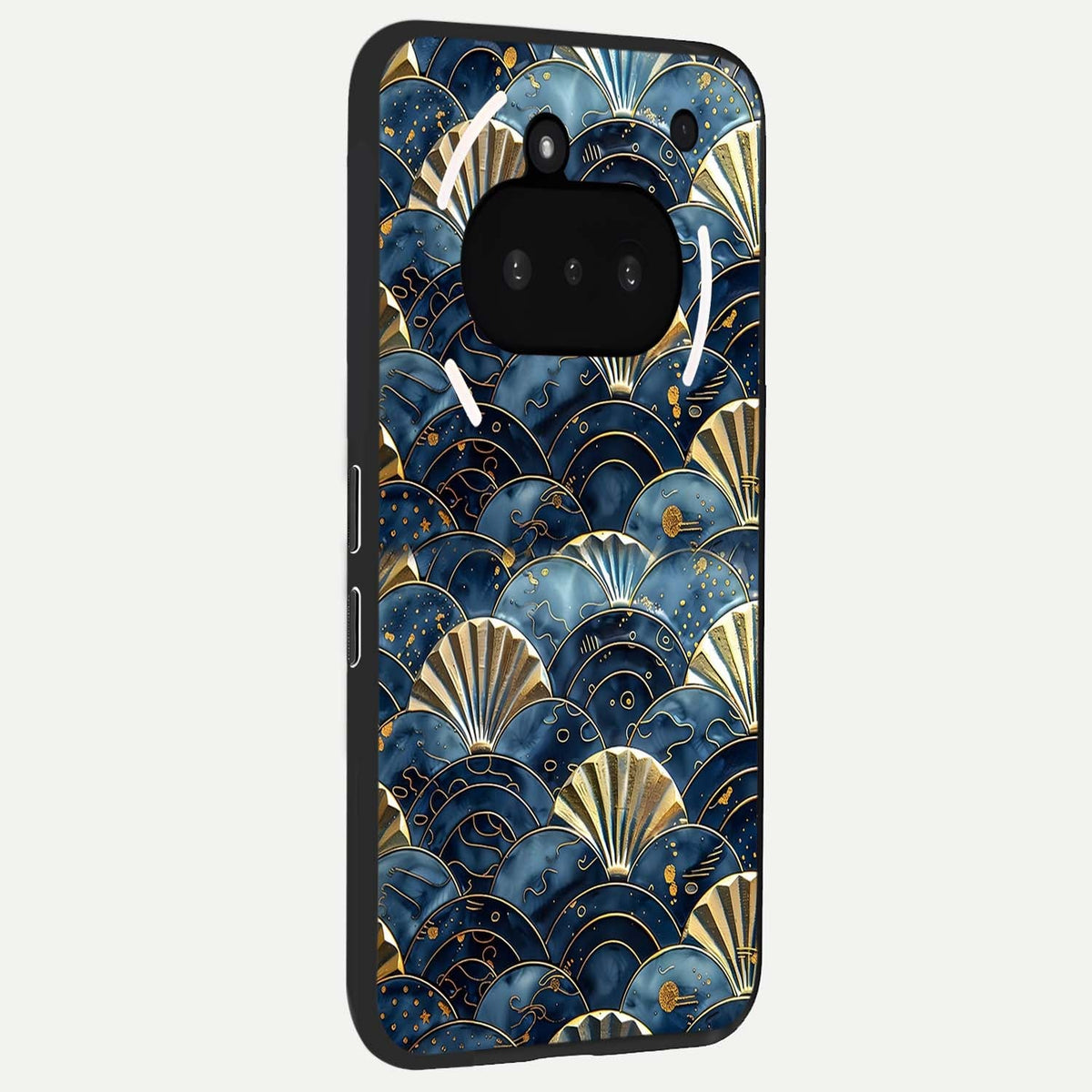  Golden Wave Luxe phone case For Nothing Phone 3A showing premium glass back cover with detailed artwork