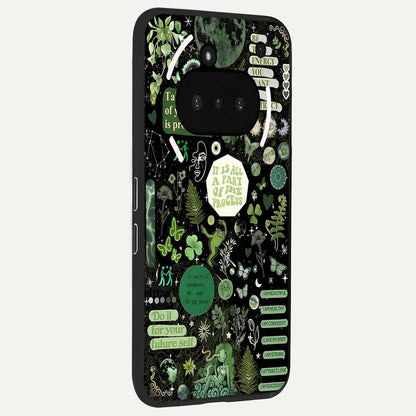  Green Mandala Pattern phone case For Nothing Phone 3A showing premium glass back cover with detailed artwork