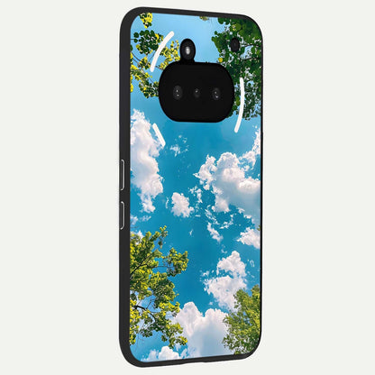  Green Moon Energy phone case For Nothing Phone 3A showing premium glass back cover with detailed artwork