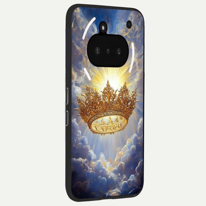  Heavenly Crown Light phone case For Nothing Phone 3A showing premium glass back cover with detailed artwork