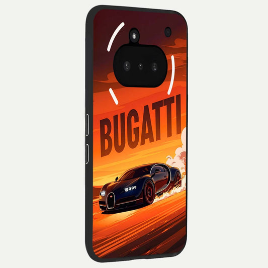  Inferno Bugatti Storm phone case For Nothing Phone 3A showing premium glass back cover with detailed artwork