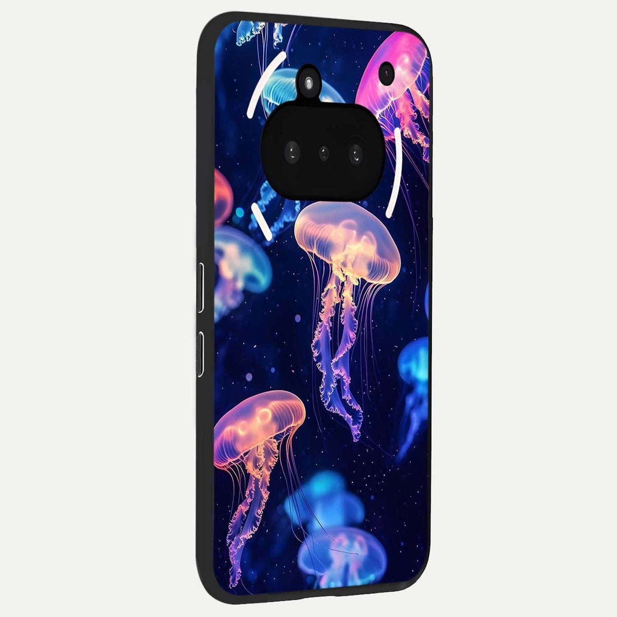  Jellyfish Pattern phone case For Nothing Phone 3A showing premium glass back cover with detailed artwork