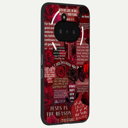  Jesus Love Heals phone case For Nothing Phone 3A showing premium glass back cover with detailed artwork