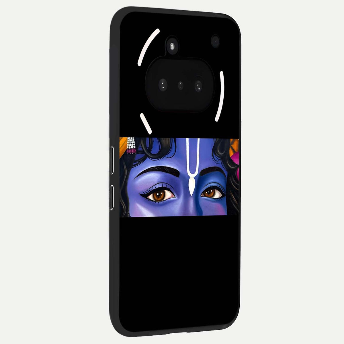  Krishna Eye phone case For Nothing Phone 3A showing premium glass back cover with detailed artwork