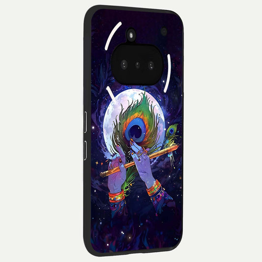  Krishna Hands Art phone case For Nothing Phone 3A showing premium glass back cover with detailed artwork