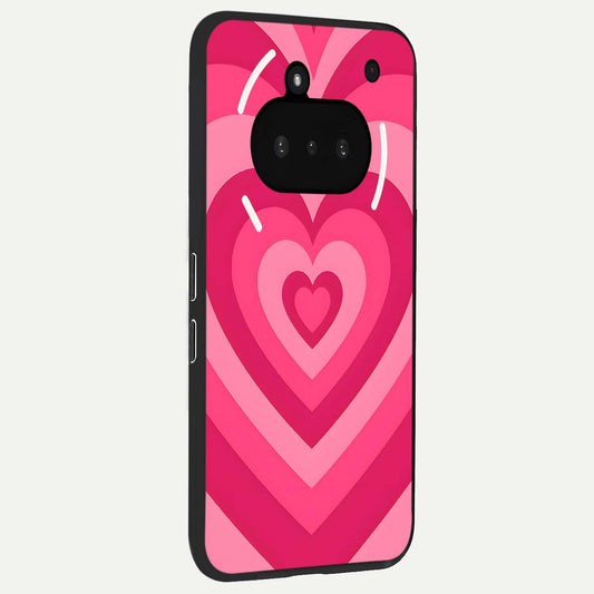 Layered Love Hearts phone case For Nothing Phone 3A showing premium glass back cover with detailed artwork