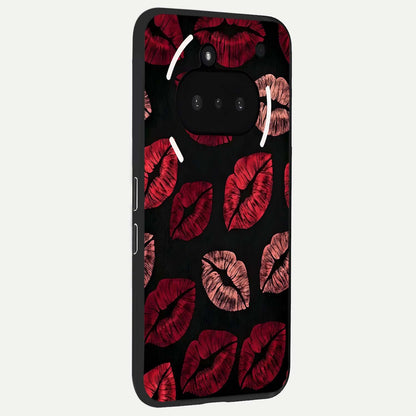  Midnight Kiss Love phone case For Nothing Phone 3A showing premium glass back cover with detailed artwork