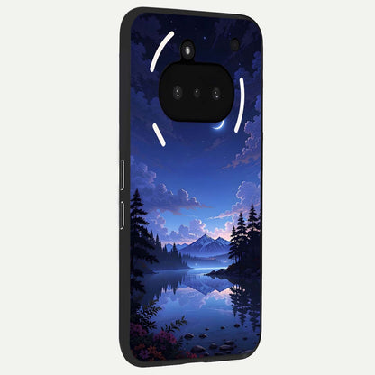  Midnight Lake Peace phone case For Nothing Phone 3A showing premium glass back cover with detailed artwork