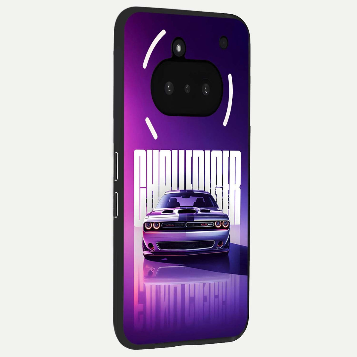  Midnight Muscle Ride phone case For Nothing Phone 3A showing premium glass back cover with detailed artwork