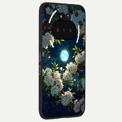  Moonlit Blossom Dream phone case For Nothing Phone 3A showing premium glass back cover with detailed artwork