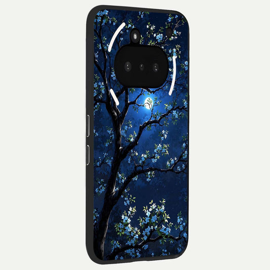  Mystic Floral Night phone case For Nothing Phone 3A showing premium glass back cover with detailed artwork
