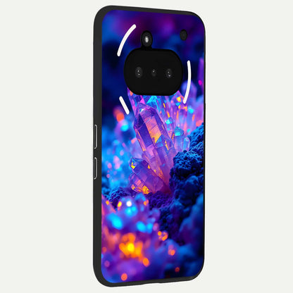  Neon Aura Shards phone case For Nothing Phone 3A showing premium glass back cover with detailed artwork