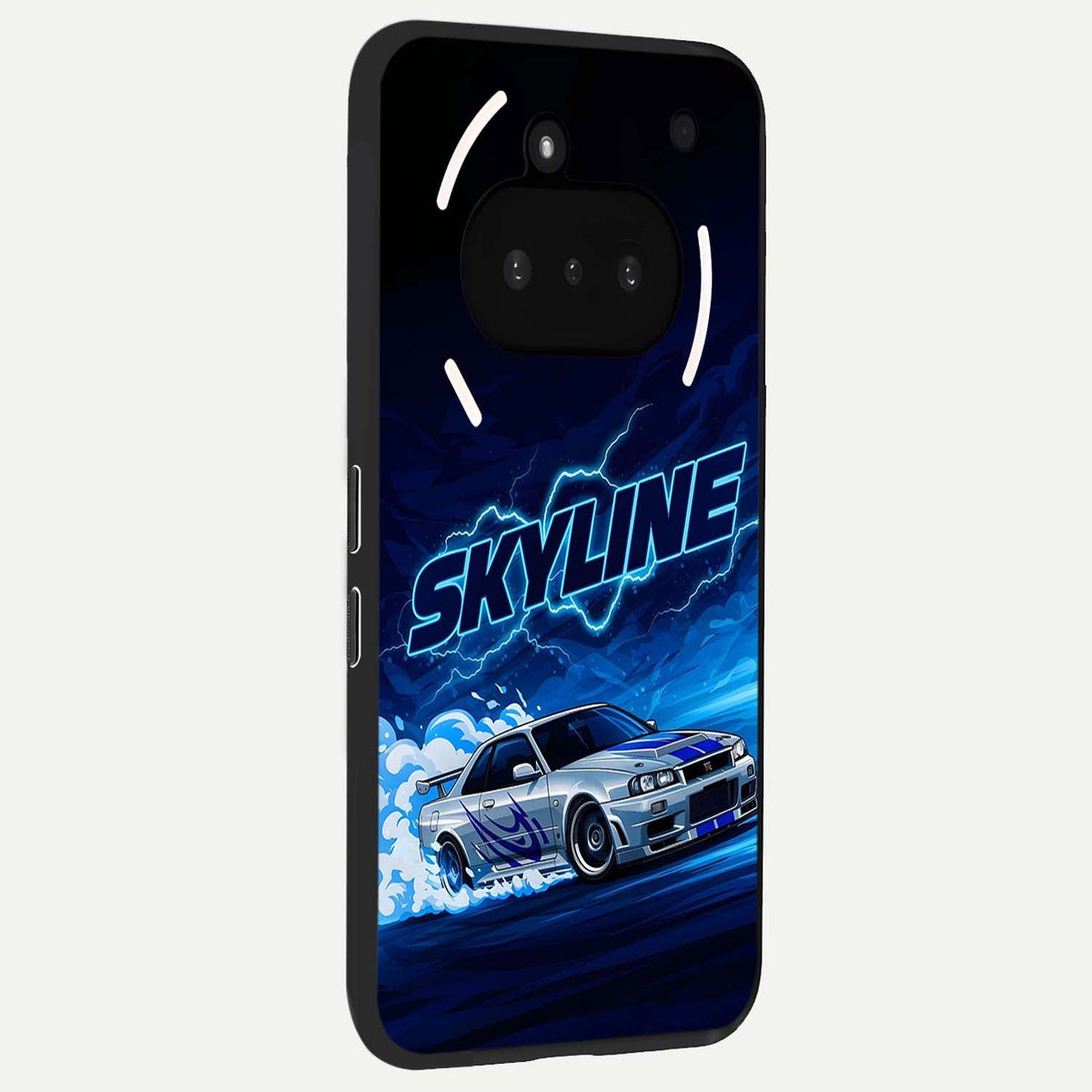 Neon Drift Beast phone case For Nothing Phone 3A showing premium glass back cover with detailed artwork