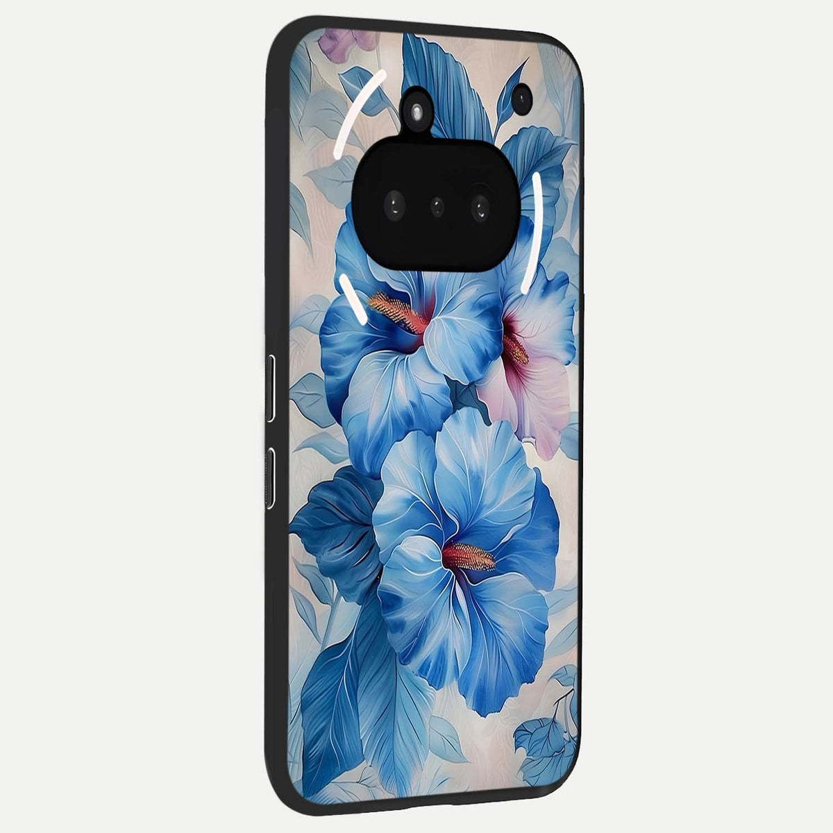  Ocean Hibiscus Grace phone case For Nothing Phone 3A showing premium glass back cover with detailed artwork