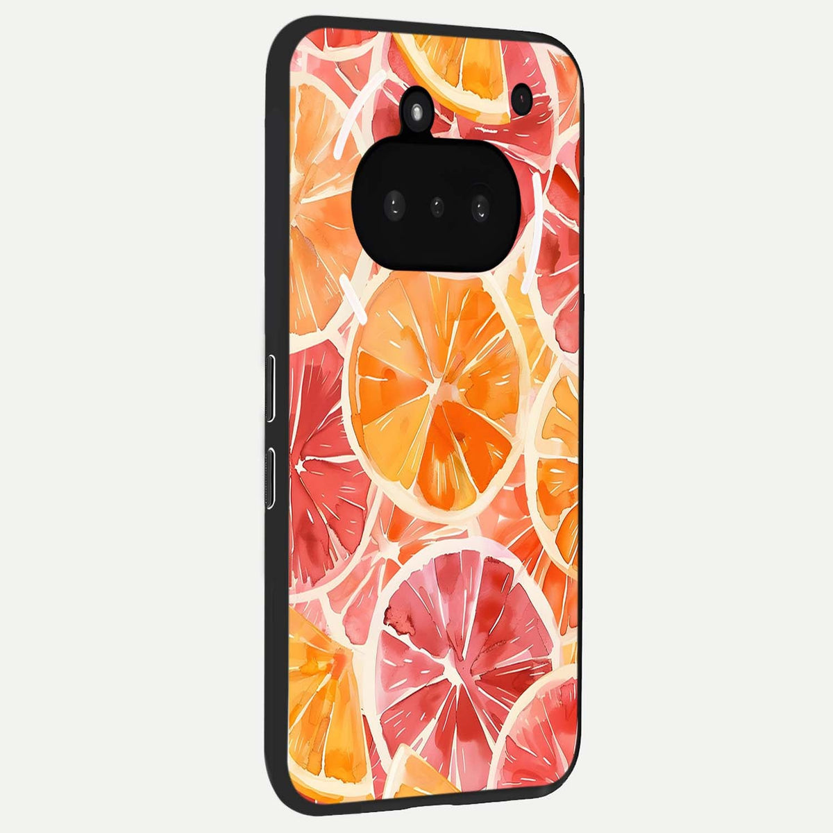  Orange Fruits Pattern phone case For Nothing Phone 3A showing premium glass back cover with detailed artwork