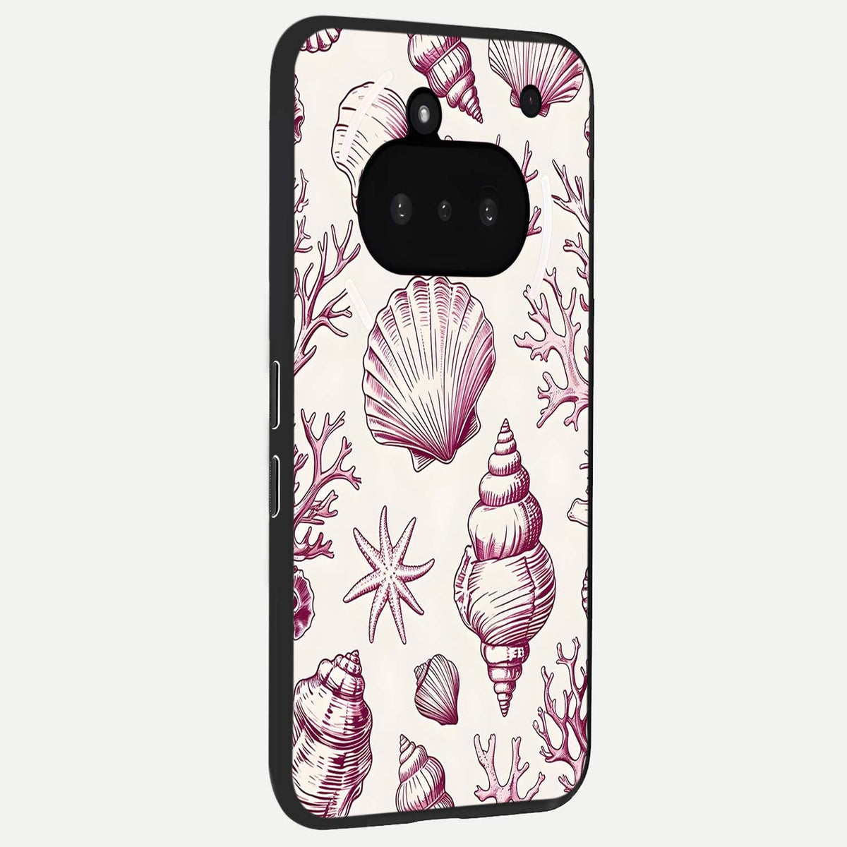  Pink Power Sparks phone case For Nothing Phone 3A showing premium glass back cover with detailed artwork