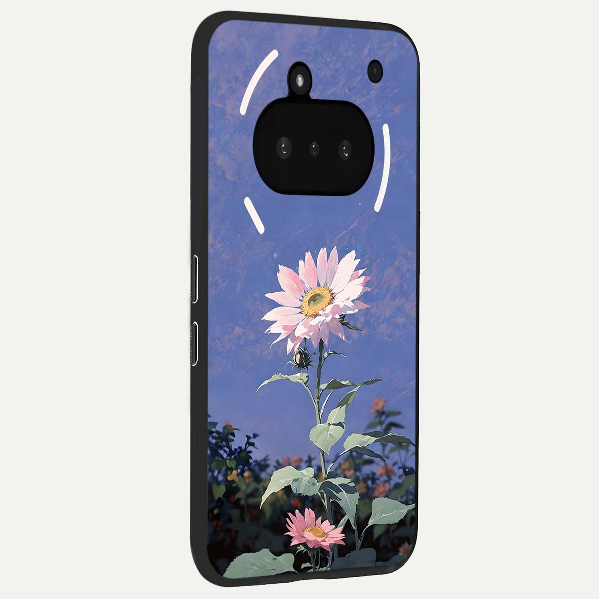  Pink Shells Outline phone case For Nothing Phone 3A showing premium glass back cover with detailed artwork