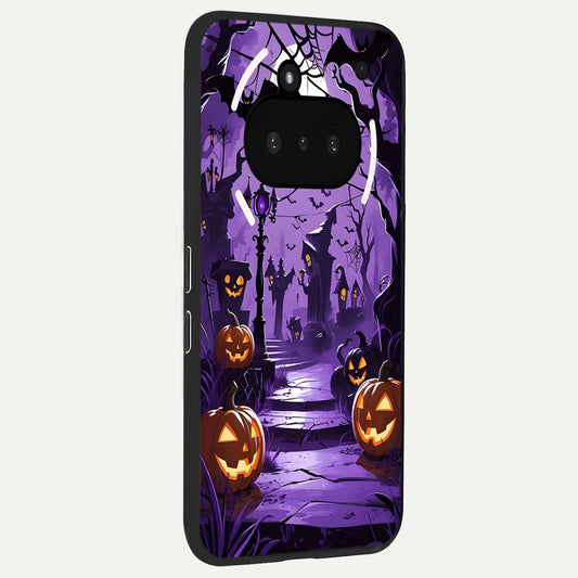  Pumpkin Patch Halloween phone case For Nothing Phone 3A showing premium glass back cover with detailed artwork