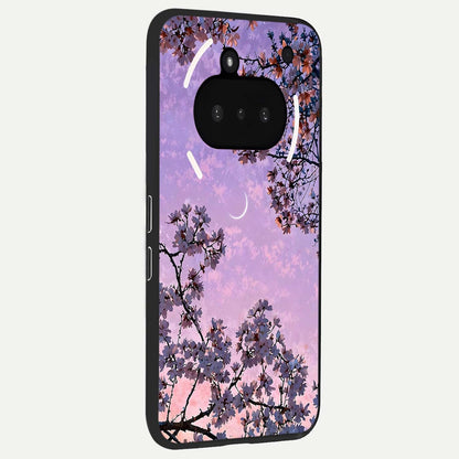  Purple Serenity Moon phone case For Nothing Phone 3A showing premium glass back cover with detailed artwork