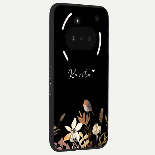 Quiet Garden Tune Custom Name phone case For Nothing Phone 3A showing premium glass back cover with detailed artwork