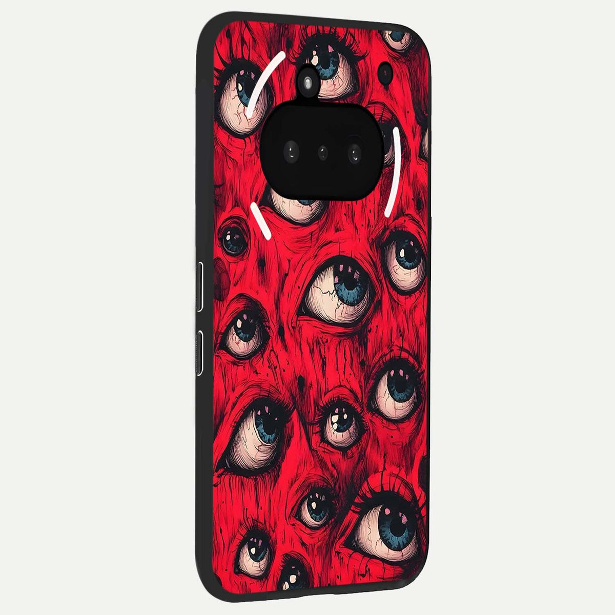  Red Eyes Pattern phone case For Nothing Phone 3A showing premium glass back cover with detailed artwork