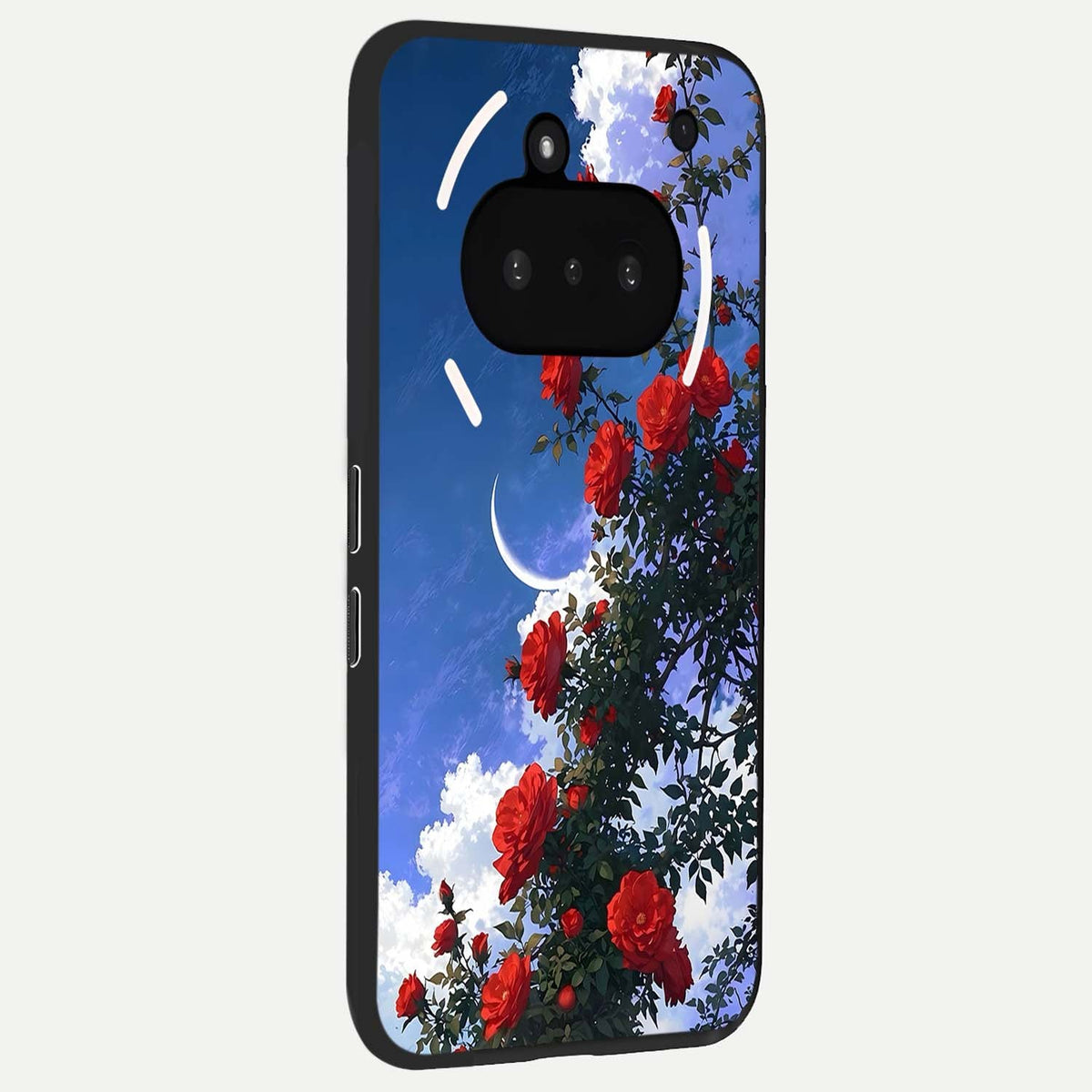  Rose Drift Flowers phone case For Nothing Phone 3A showing premium glass back cover with detailed artwork