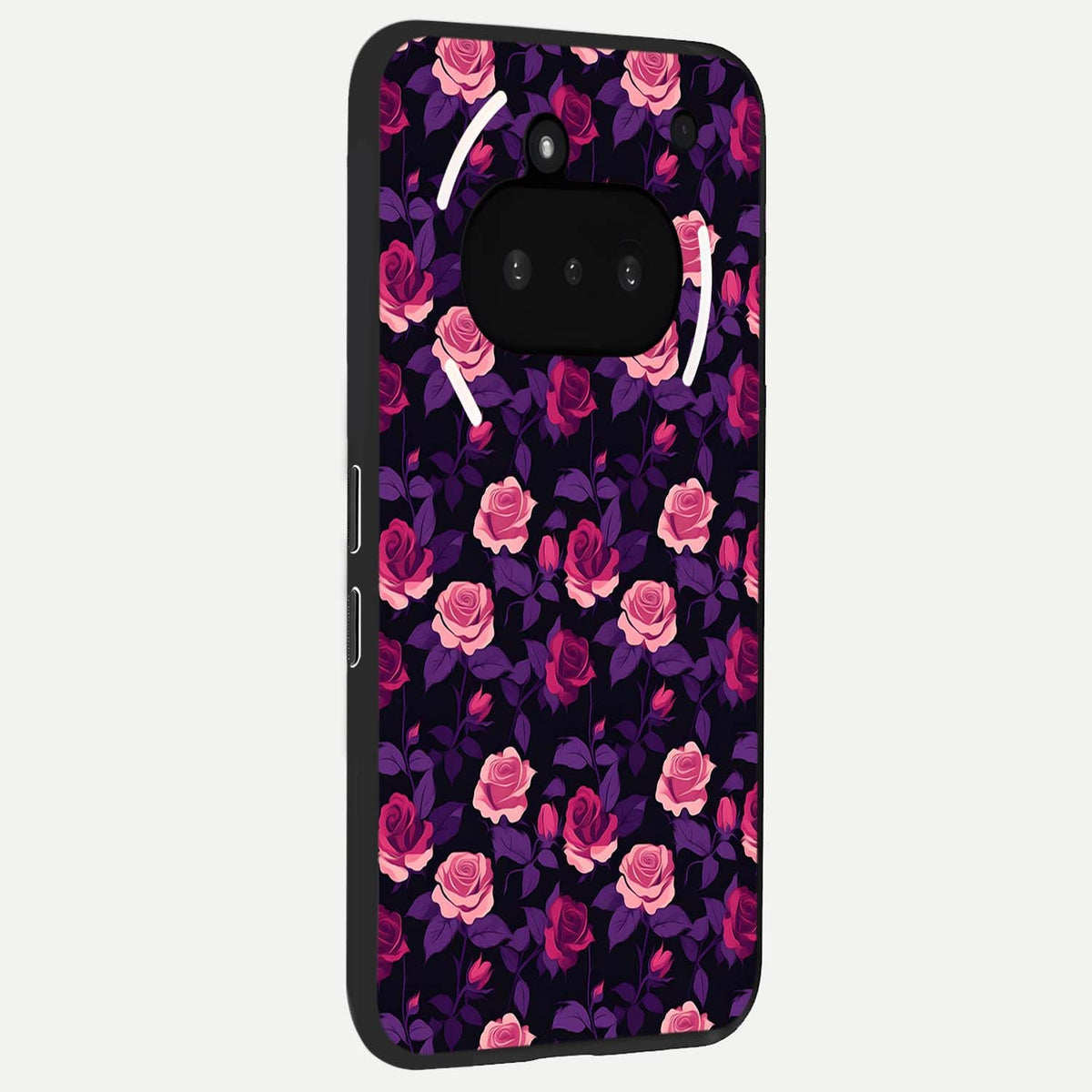  Rose Garden Twilight phone case For Nothing Phone 3A showing premium glass back cover with detailed artwork