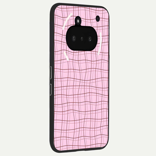  Soft Grid Bliss phone case For Nothing Phone 3A showing premium glass back cover with detailed artwork