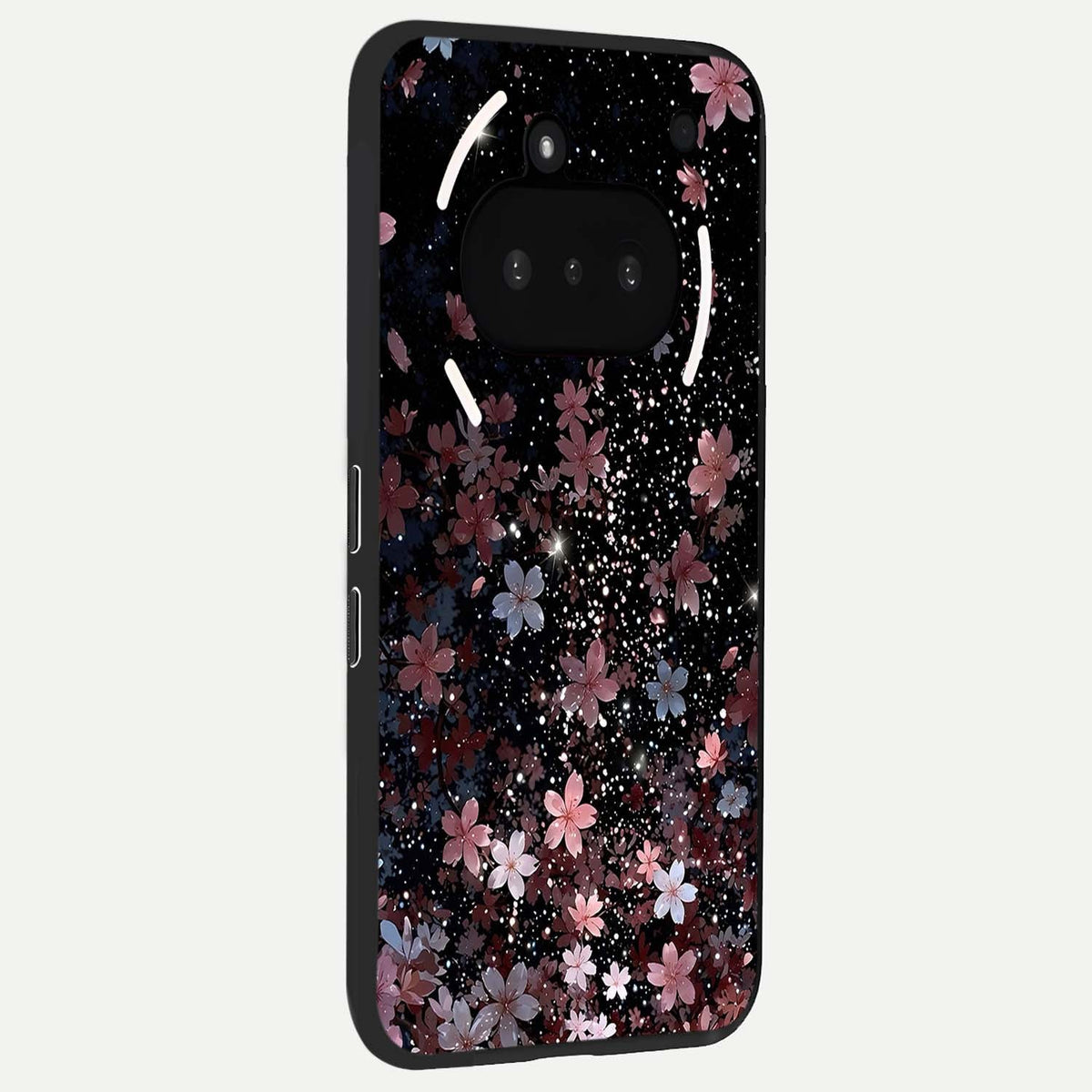  Starlit Flower Dreams phone case For Nothing Phone 3A showing premium glass back cover with detailed artwork