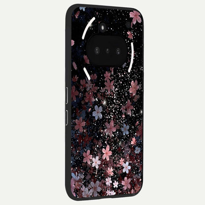  Starlit Flower Dreams phone case For Nothing Phone 3A showing premium glass back cover with detailed artwork