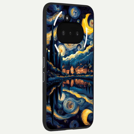  Starry Sky Serenity phone case For Nothing Phone 3A showing premium glass back cover with detailed artwork