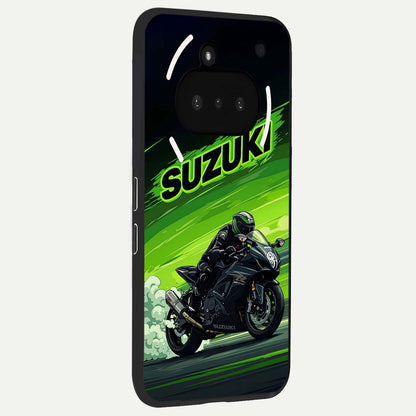  Suzuki Speed Beast phone case For Nothing Phone 3A showing premium glass back cover with detailed artwork